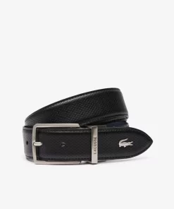 Lacoste Belts-Men'S Engraved Buckle Reversible Pique Leather Belt