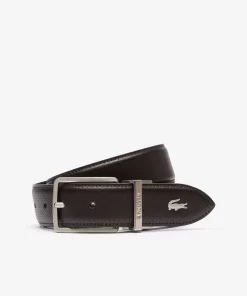 Lacoste Belts-Men'S Engraved Buckle Reversible Pique Leather Belt