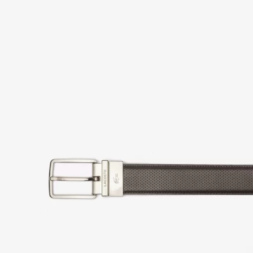 Lacoste Belts-Men'S Engraved Buckle Reversible Pique Leather Belt