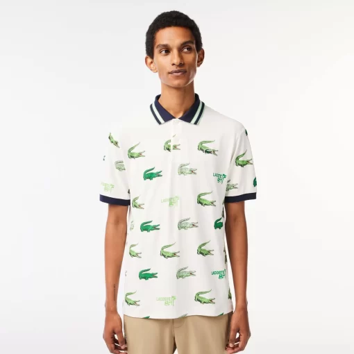 Lacoste Golf-Men'S Golf Crocodile Print Polo Shirt