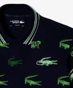 Lacoste Golf-Men'S Golf Crocodile Print Polo Shirt