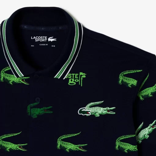 Lacoste Golf-Men'S Golf Crocodile Print Polo Shirt