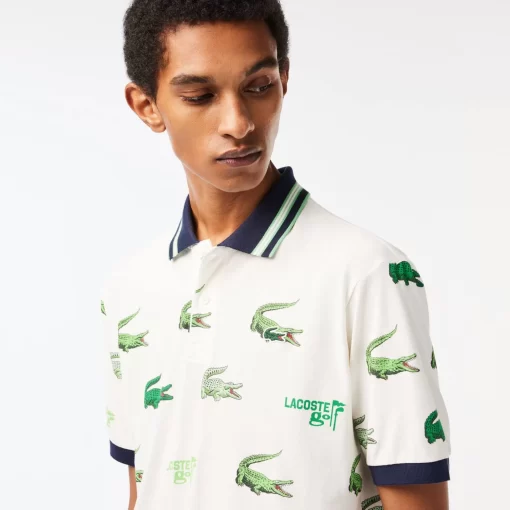 Lacoste Golf-Men'S Golf Crocodile Print Polo Shirt