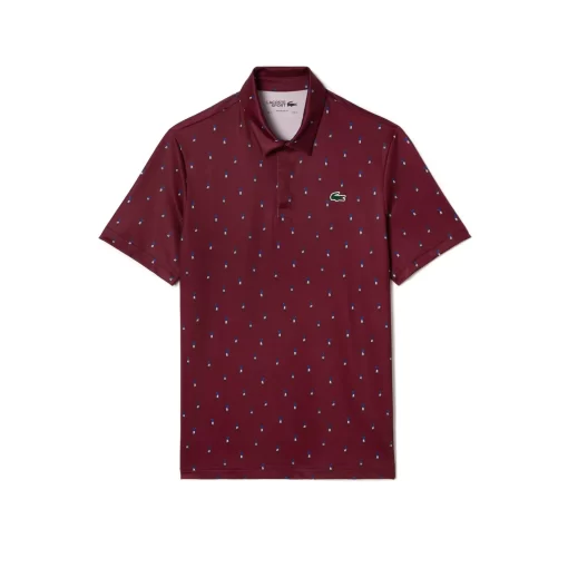 Lacoste Golf-Men'S Golf Printed Recycled Polyester Polo Shirt