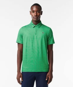 Lacoste Golf-Men'S Golf Printed Recycled Polyester Polo Shirt