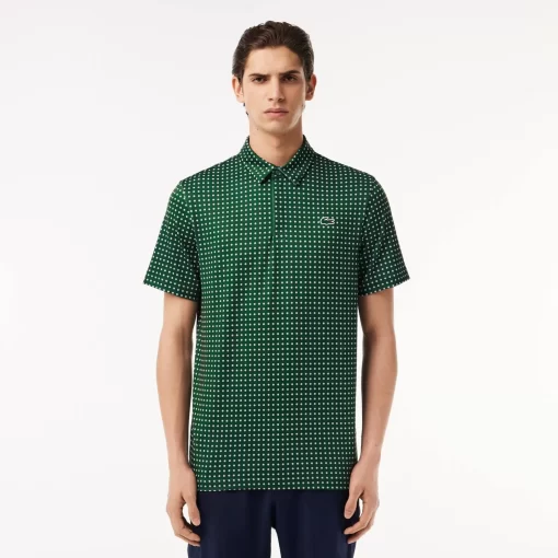 Lacoste Golf-Men'S Golf Printed Recycled Polyester Polo Shirt