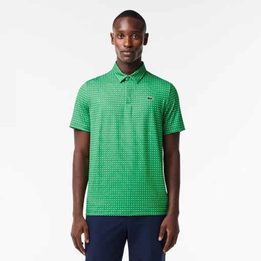 Lacoste Golf-Men'S Golf Printed Recycled Polyester Polo Shirt