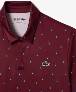 Lacoste Golf-Men'S Golf Printed Recycled Polyester Polo Shirt