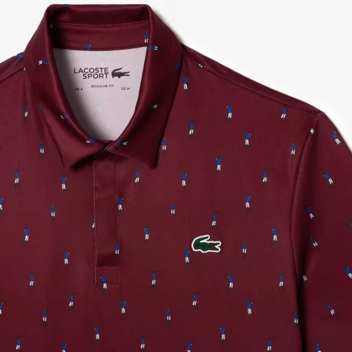 Lacoste Golf-Men'S Golf Printed Recycled Polyester Polo Shirt