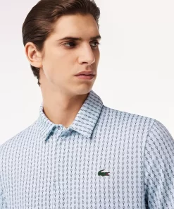 Lacoste Golf-Men'S Golf Printed Recycled Polyester Polo Shirt