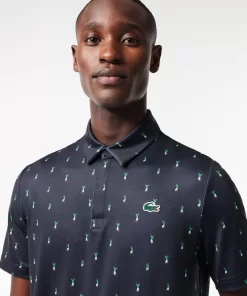 Lacoste Golf-Men'S Golf Printed Recycled Polyester Polo Shirt