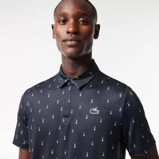 Lacoste Golf-Men'S Golf Printed Recycled Polyester Polo Shirt