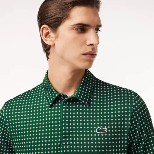 Lacoste Golf-Men'S Golf Printed Recycled Polyester Polo Shirt