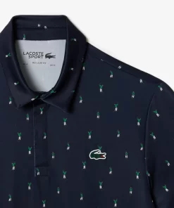 Lacoste Golf-Men'S Golf Printed Recycled Polyester Polo Shirt