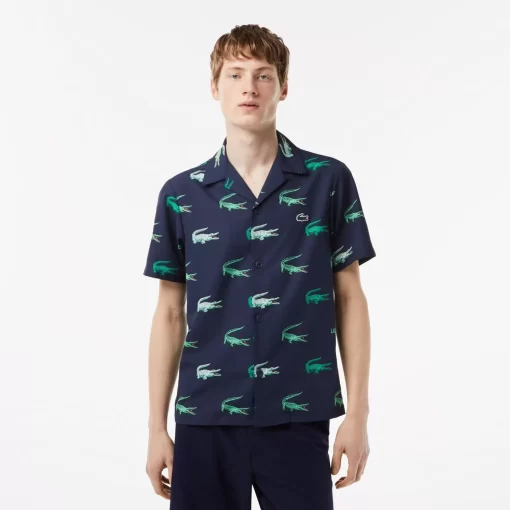 Lacoste Golf-Men'S Golf Printed Short-Sleeved Shirt