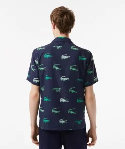 Lacoste Golf-Men'S Golf Printed Short-Sleeved Shirt