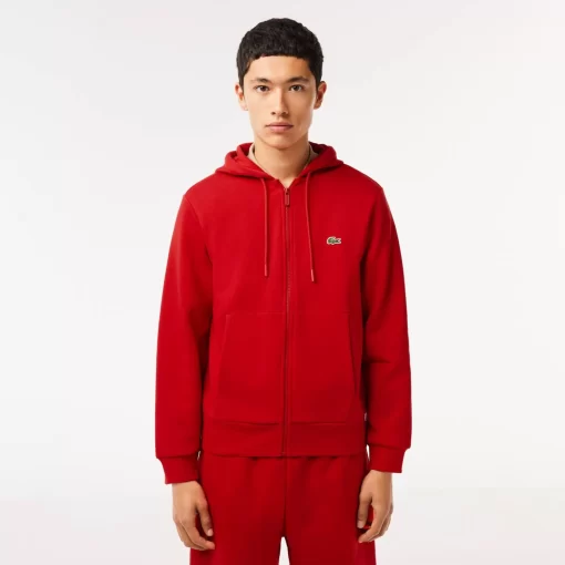 Lacoste Sweatshirts-Men'S Kangaroo Pocket Fleece Zipped Hoodie