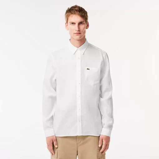 Lacoste Shirts-Men'S Linen Shirt