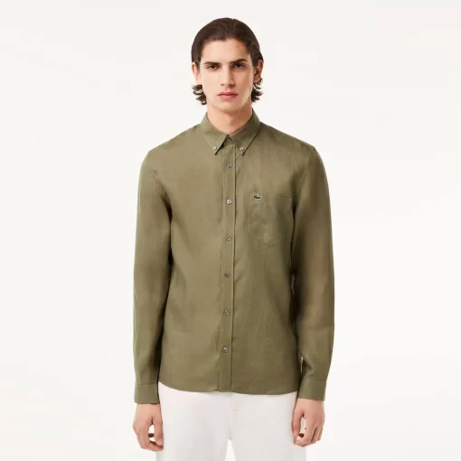 Lacoste Shirts-Men'S Linen Shirt