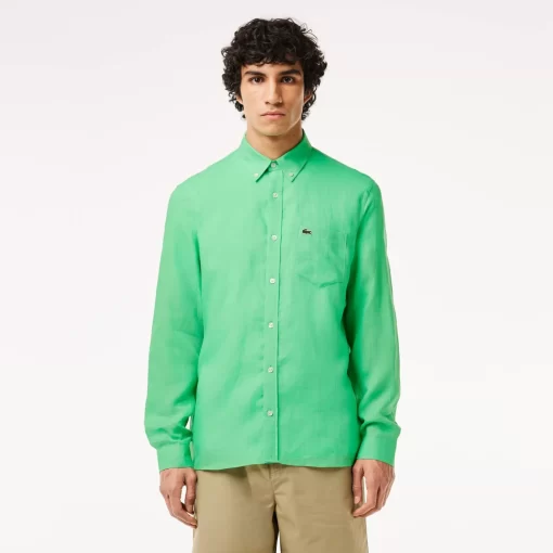 Lacoste Shirts-Men'S Linen Shirt