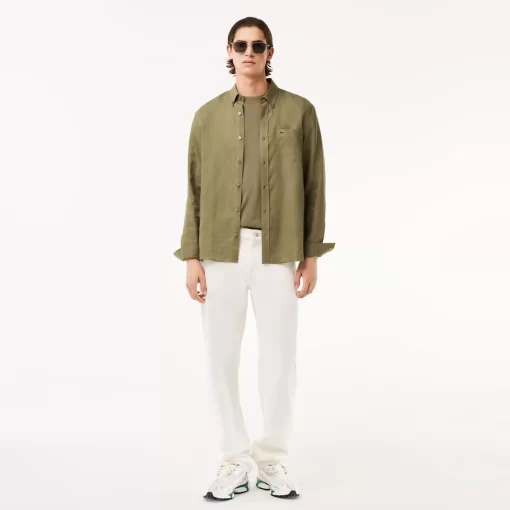 Lacoste Shirts-Men'S Linen Shirt