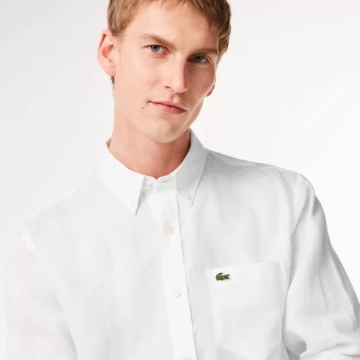 Lacoste Shirts-Men'S Linen Shirt