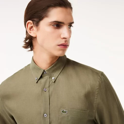 Lacoste Shirts-Men'S Linen Shirt