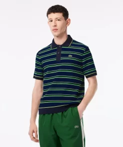 Lacoste Knitwear-Men'S Organic Cotton French Made Striped Polo Shirt