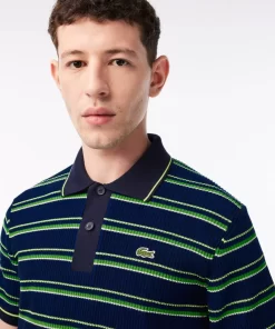 Lacoste Knitwear-Men'S Organic Cotton French Made Striped Polo Shirt