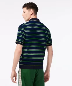 Lacoste Knitwear-Men'S Organic Cotton French Made Striped Polo Shirt