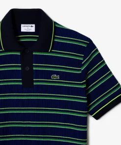 Lacoste Knitwear-Men'S Organic Cotton French Made Striped Polo Shirt