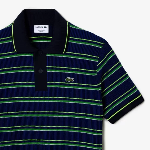 Lacoste Knitwear-Men'S Organic Cotton French Made Striped Polo Shirt