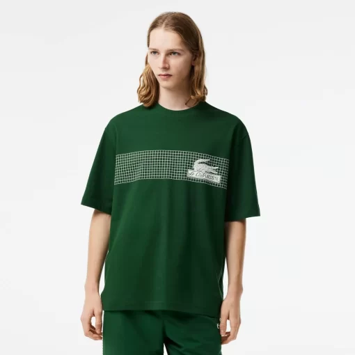 Lacoste T-Shirts-Men'S Oversize Fit Tennis Print T-Shirt