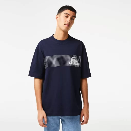 Lacoste T-Shirts-Men'S Oversize Fit Tennis Print T-Shirt