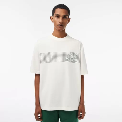 Lacoste T-Shirts-Men'S Oversize Fit Tennis Print T-Shirt