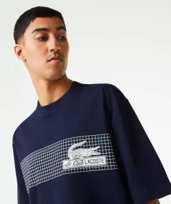 Lacoste T-Shirts-Men'S Oversize Fit Tennis Print T-Shirt