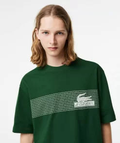 Lacoste T-Shirts-Men'S Oversize Fit Tennis Print T-Shirt