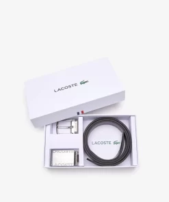 Lacoste Belts-Men'S Pin And Flat Buckle Belt Gift Set