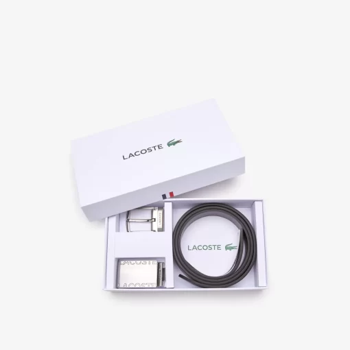 Lacoste Belts-Men'S Pin And Flat Buckle Belt Gift Set