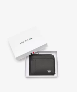 Lacoste Wallets & Small Leather Goods-Men'S Practice Contrast Inscription Zip Card Holder