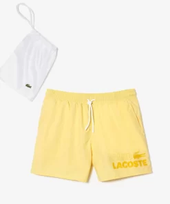 Lacoste Swimwear-Men'S Quick Dry Swim Trunks With Integrated Lining