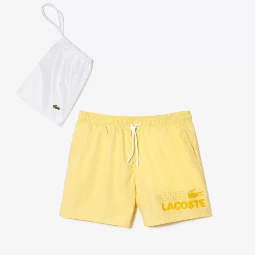 Lacoste Swimwear-Men'S Quick Dry Swim Trunks With Integrated Lining