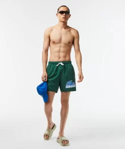 Lacoste Swimwear-Men'S Quick Dry Swim Trunks With Travel Bag