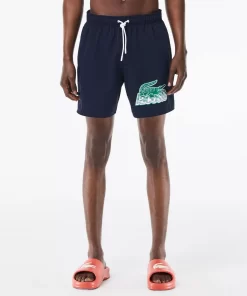 Lacoste Swimwear-Men'S Quick Dry Swim Trunks With Travel Bag