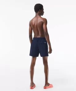 Lacoste Swimwear-Men'S Quick Dry Swim Trunks With Travel Bag