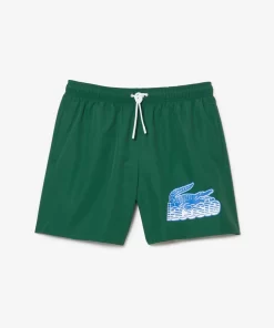 Lacoste Swimwear-Men'S Quick Dry Swim Trunks With Travel Bag