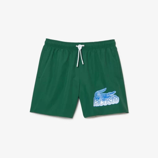 Lacoste Swimwear-Men'S Quick Dry Swim Trunks With Travel Bag