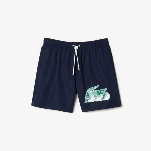 Lacoste Swimwear-Men'S Quick Dry Swim Trunks With Travel Bag