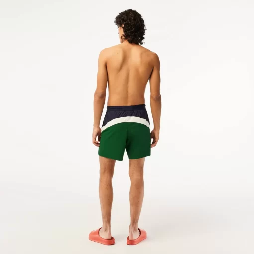 Lacoste Swimwear-Men'S Recycled Polyamide Colourblock Swim Trunks