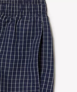 Lacoste Swimwear-Men'S Recycled Polyester Checked Swim Trunks